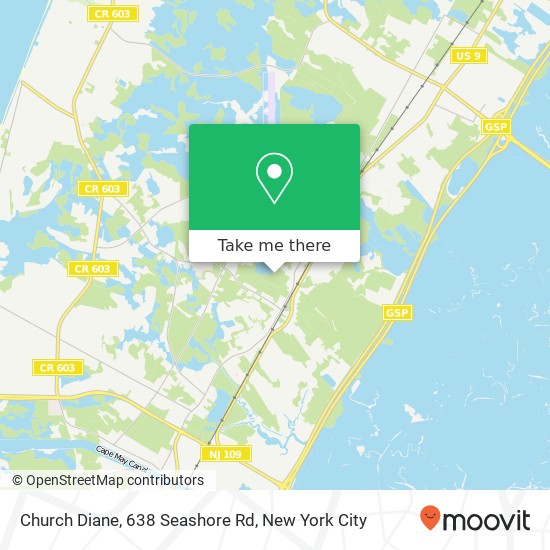 Church Diane, 638 Seashore Rd map