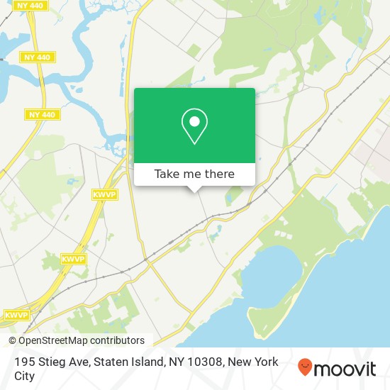 Mapa de 195 Stieg Ave, Staten Island, NY 10308