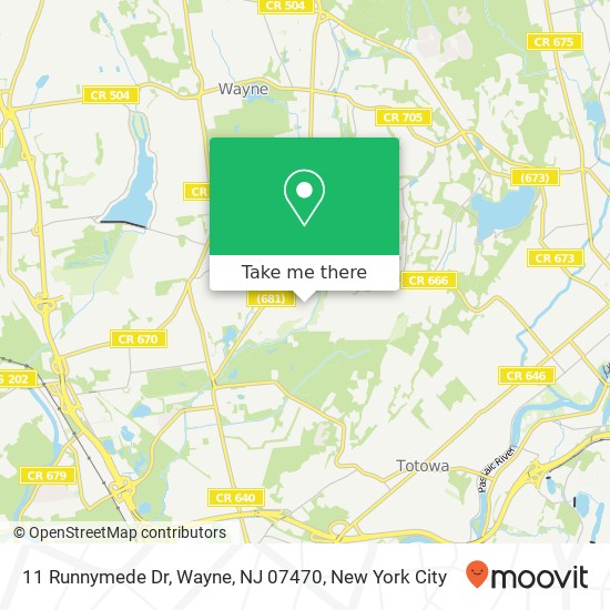 11 Runnymede Dr, Wayne, NJ 07470 map