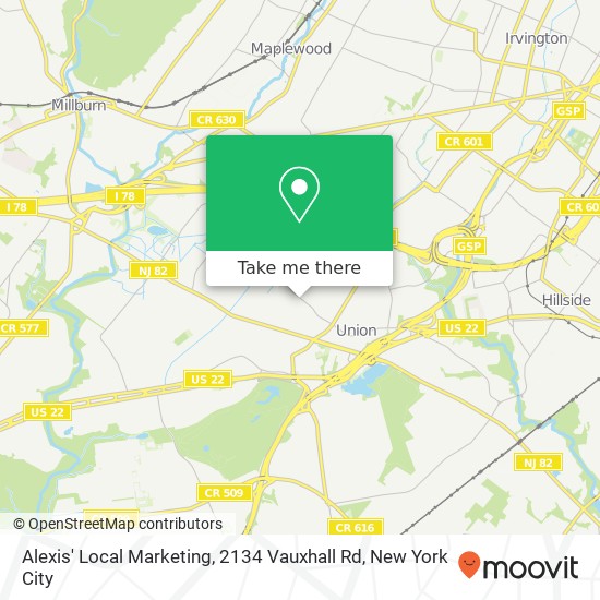 Mapa de Alexis' Local Marketing, 2134 Vauxhall Rd