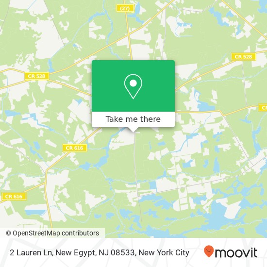 Mapa de 2 Lauren Ln, New Egypt, NJ 08533