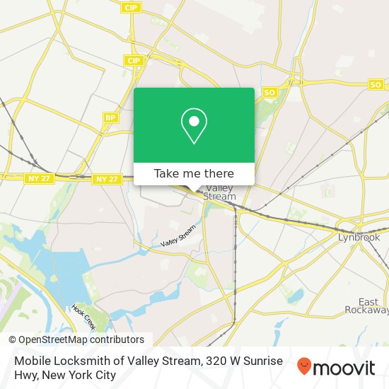Mapa de Mobile Locksmith of Valley Stream, 320 W Sunrise Hwy