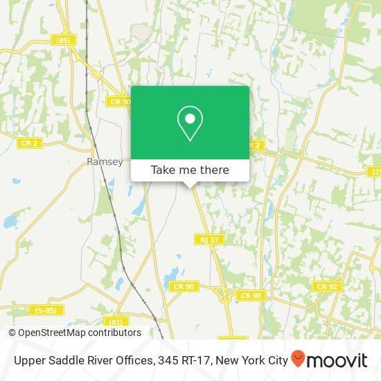Upper Saddle River Offices, 345 RT-17 map