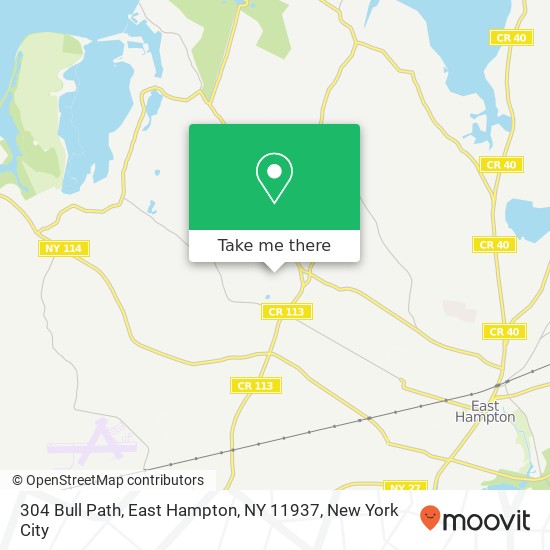Mapa de 304 Bull Path, East Hampton, NY 11937