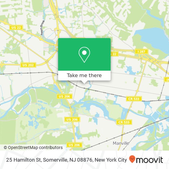 Mapa de 25 Hamilton St, Somerville, NJ 08876