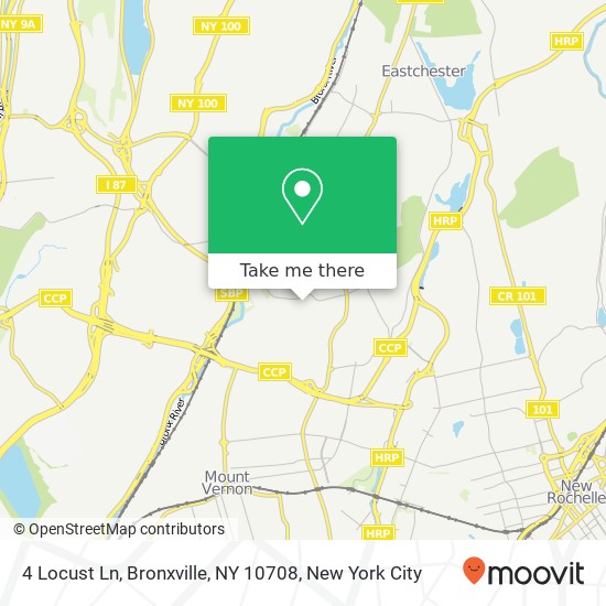 Mapa de 4 Locust Ln, Bronxville, NY 10708