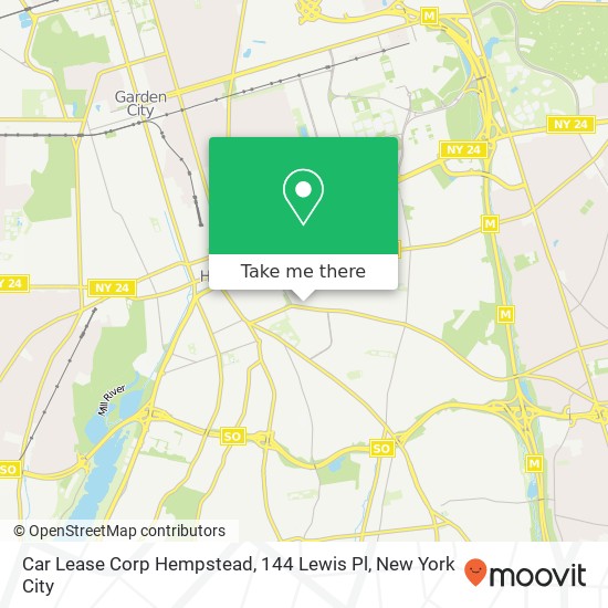 Mapa de Car Lease Corp Hempstead, 144 Lewis Pl