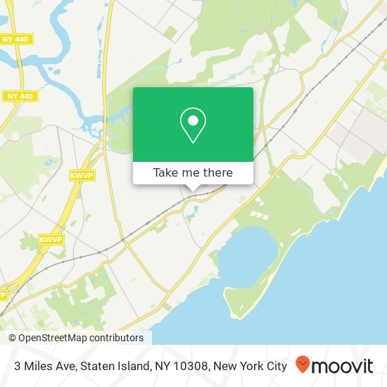 Mapa de 3 Miles Ave, Staten Island, NY 10308