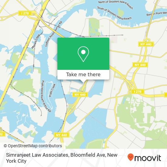 Simranjeet Law Associates, Bloomfield Ave map