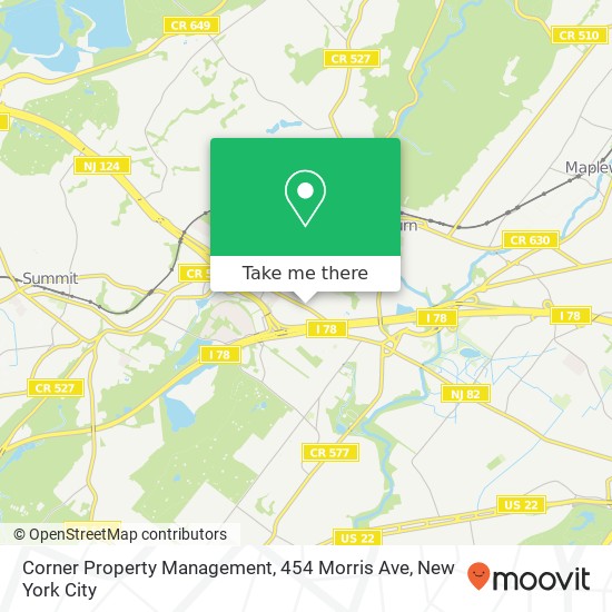 Mapa de Corner Property Management, 454 Morris Ave