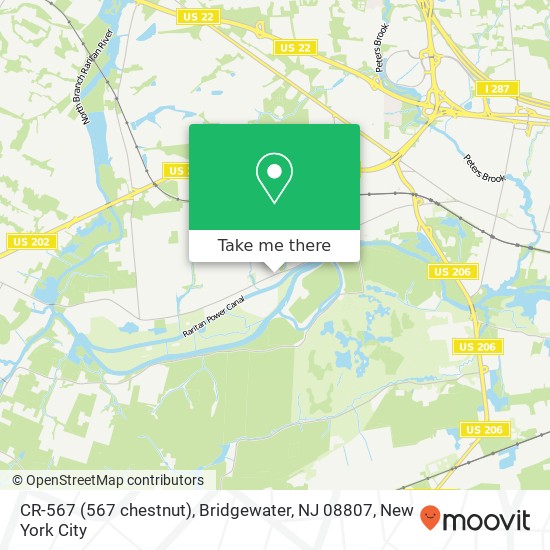 Mapa de CR-567 (567 chestnut), Bridgewater, NJ 08807
