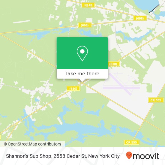 Shannon's Sub Shop, 2558 Cedar St map