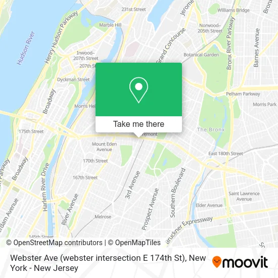 Mapa de Webster Ave (webster intersection E 174th St)