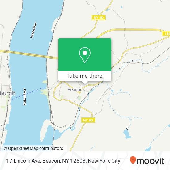 Mapa de 17 Lincoln Ave, Beacon, NY 12508