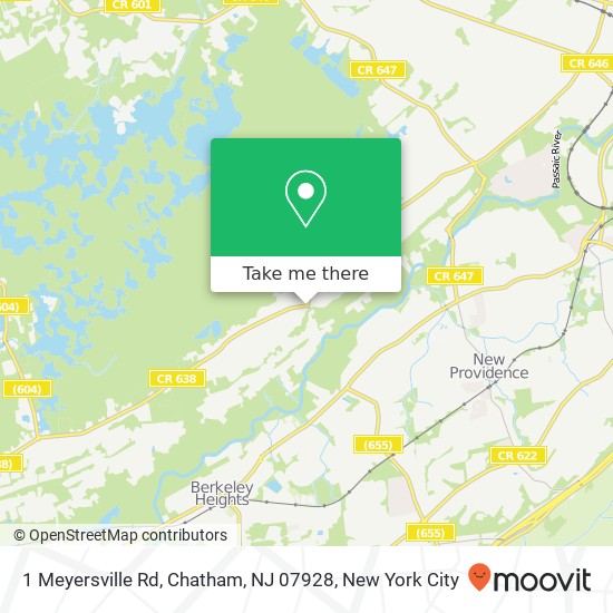 Mapa de 1 Meyersville Rd, Chatham, NJ 07928