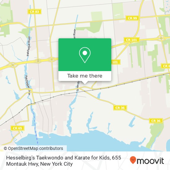 Mapa de Hesselbirg's Taekwondo and Karate for Kids, 655 Montauk Hwy