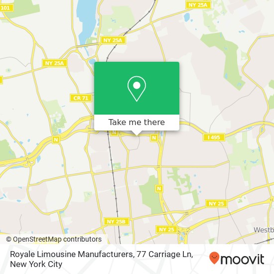 Mapa de Royale Limousine Manufacturers, 77 Carriage Ln