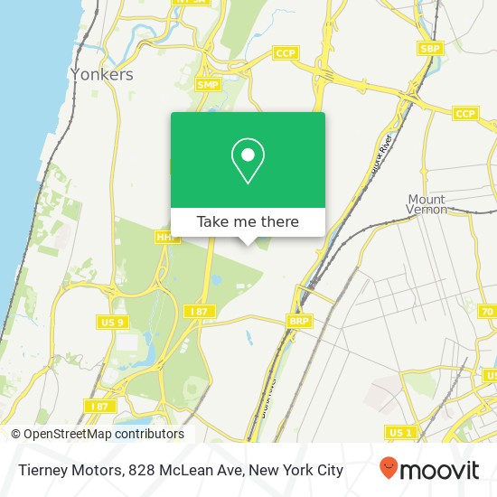 Mapa de Tierney Motors, 828 McLean Ave