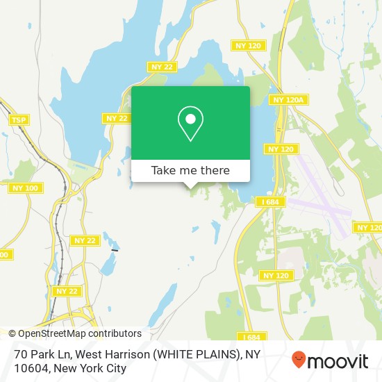70 Park Ln, West Harrison (WHITE PLAINS), NY 10604 map