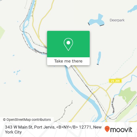Mapa de 343 W Main St, Port Jervis, <B>NY< / B> 12771