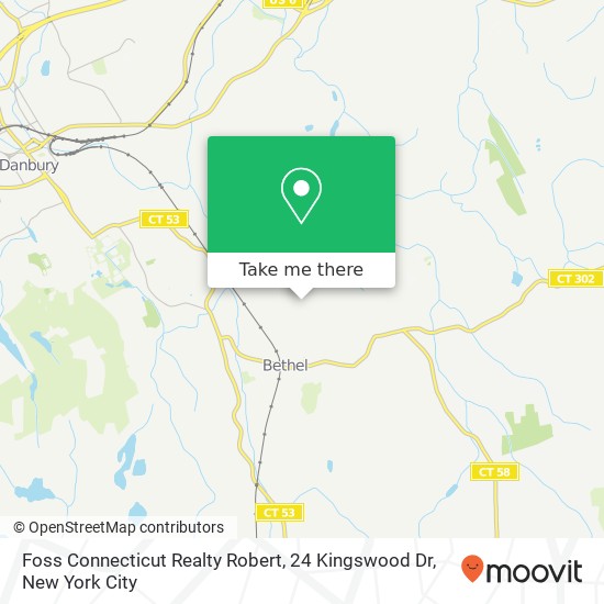 Mapa de Foss Connecticut Realty Robert, 24 Kingswood Dr