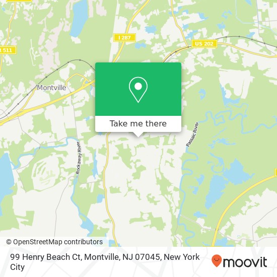 Mapa de 99 Henry Beach Ct, Montville, NJ 07045