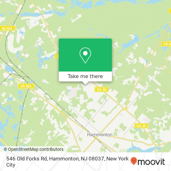 546 Old Forks Rd, Hammonton, NJ 08037 map