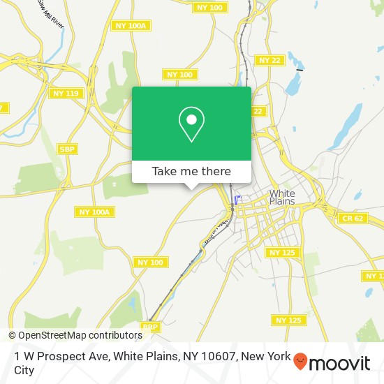 Mapa de 1 W Prospect Ave, White Plains, NY 10607
