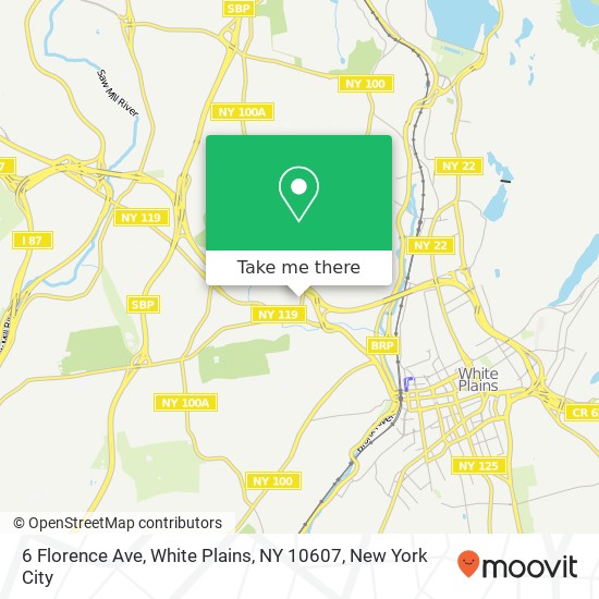 Mapa de 6 Florence Ave, White Plains, NY 10607