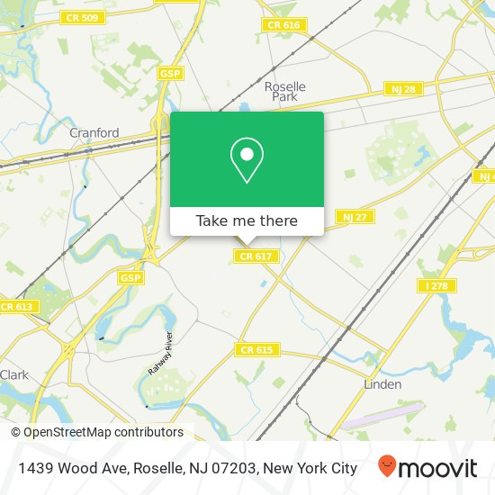 Mapa de 1439 Wood Ave, Roselle, NJ 07203