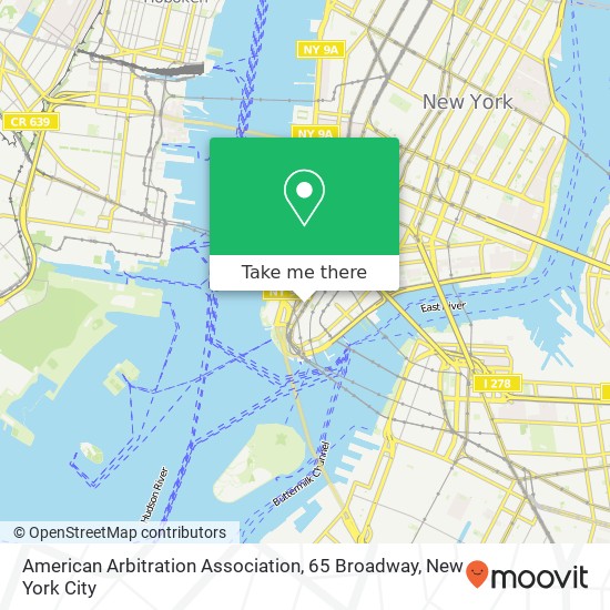 Mapa de American Arbitration Association, 65 Broadway