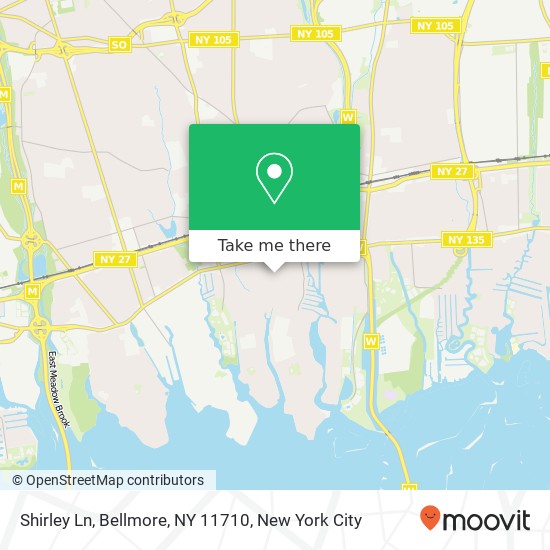Mapa de Shirley Ln, Bellmore, NY 11710