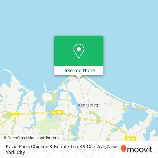 Mapa de Kazia Rae's Chicken & Bubble Tea, 49 Carr Ave