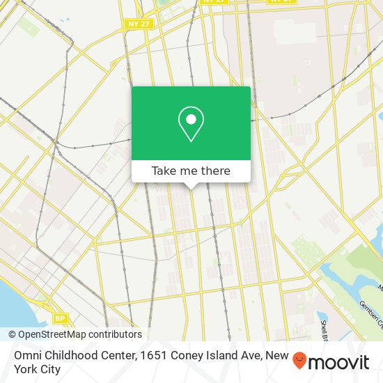 Omni Childhood Center, 1651 Coney Island Ave map