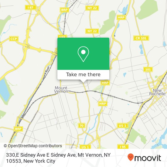 Mapa de 330,E Sidney Ave E Sidney Ave, Mt Vernon, NY 10553