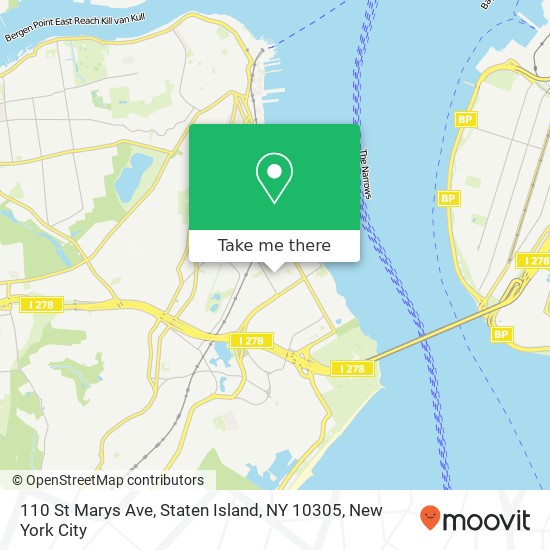 Mapa de 110 St Marys Ave, Staten Island, NY 10305