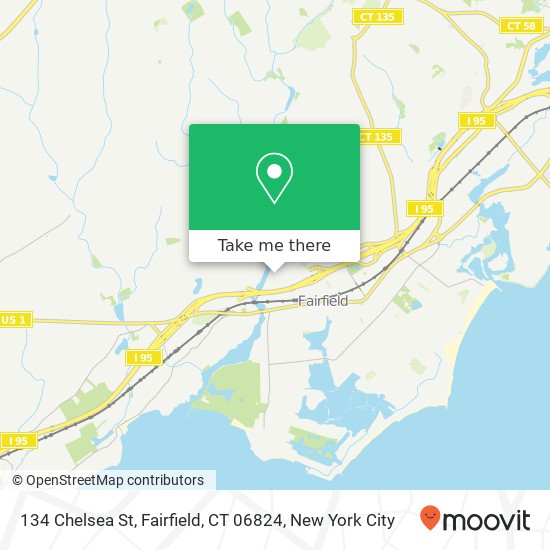 134 Chelsea St, Fairfield, CT 06824 map