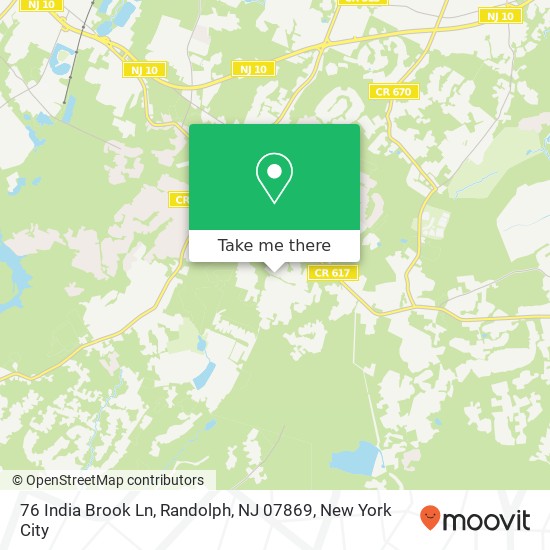 Mapa de 76 India Brook Ln, Randolph, NJ 07869