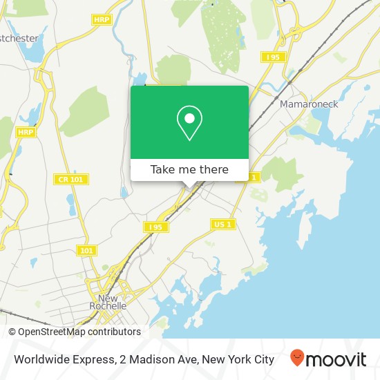 Mapa de Worldwide Express, 2 Madison Ave