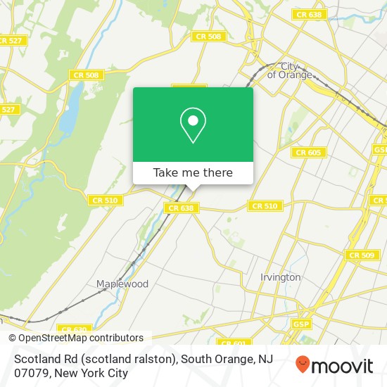 Mapa de Scotland Rd (scotland ralston), South Orange, NJ 07079