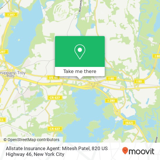 Mapa de Allstate Insurance Agent: Mitesh Patel, 820 US Highway 46