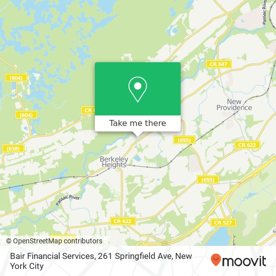 Mapa de Bair Financial Services, 261 Springfield Ave