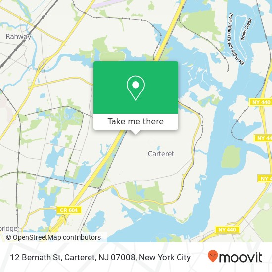 Mapa de 12 Bernath St, Carteret, NJ 07008