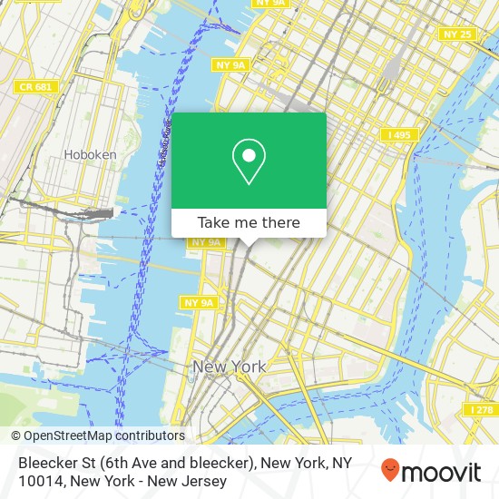 Mapa de Bleecker St (6th Ave and bleecker), New York, NY 10014