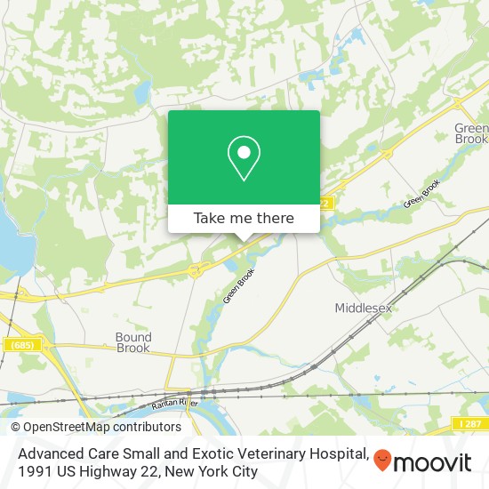 Advanced Care Small and Exotic Veterinary Hospital, 1991 US Highway 22 map