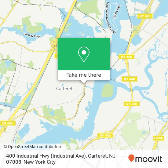 Mapa de 400 Industrial Hwy (Industrial Ave), Carteret, NJ 07008