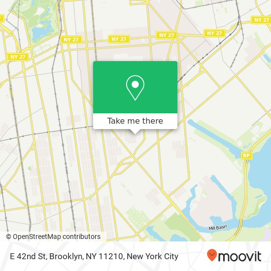 Mapa de E 42nd St, Brooklyn, NY 11210