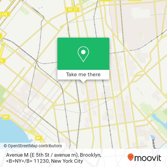 Avenue M (E 5th St / avenue m), Brooklyn, <B>NY< / B> 11230 map