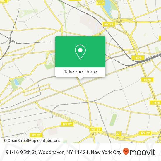 Mapa de 91-16 95th St, Woodhaven, NY 11421