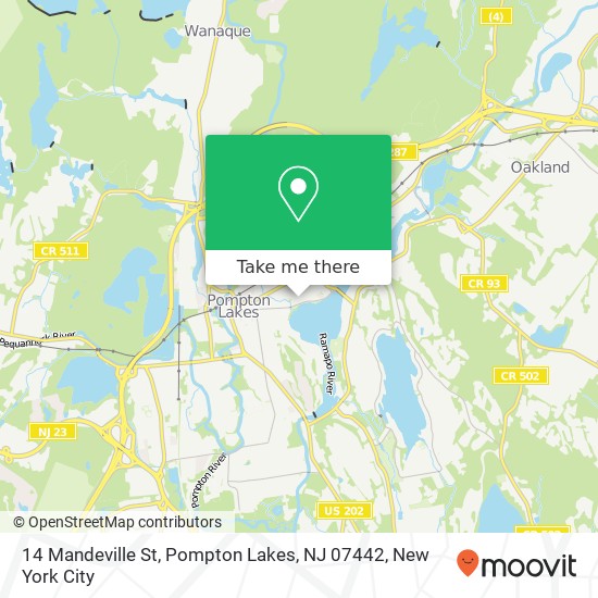 Mapa de 14 Mandeville St, Pompton Lakes, NJ 07442